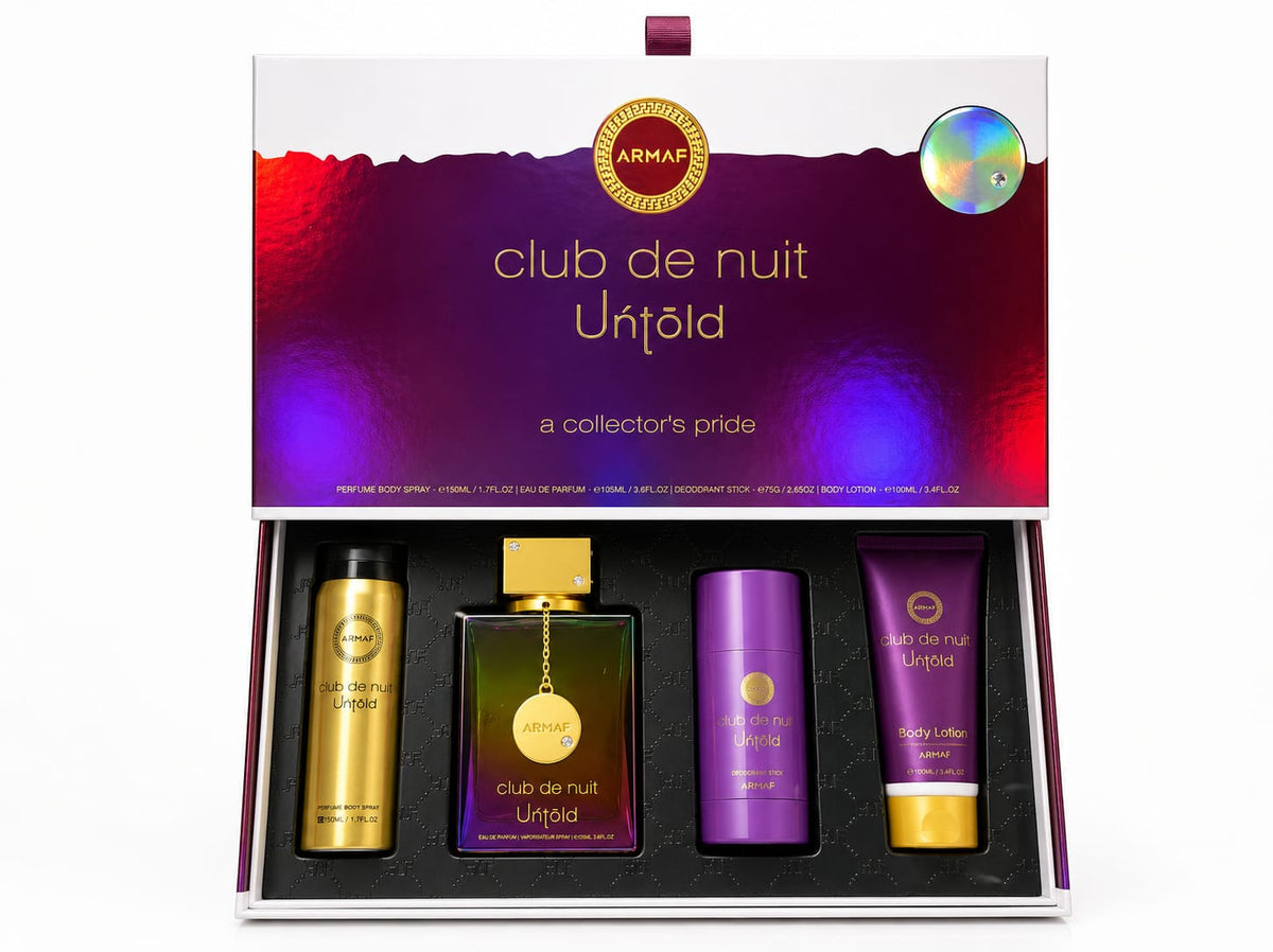 Armaf Set Club de Nuit Untold EDP 4Pcs (U) 105ml; PS 105ml; BL 100ML; BS 50ML; DS 75G