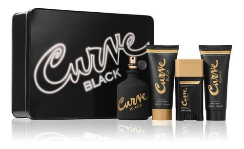 Liz Claiborne Set Curve Black EDC 4 Pcs (H) SP 125ml; AS 100ml; SG 100ml; DS 50g