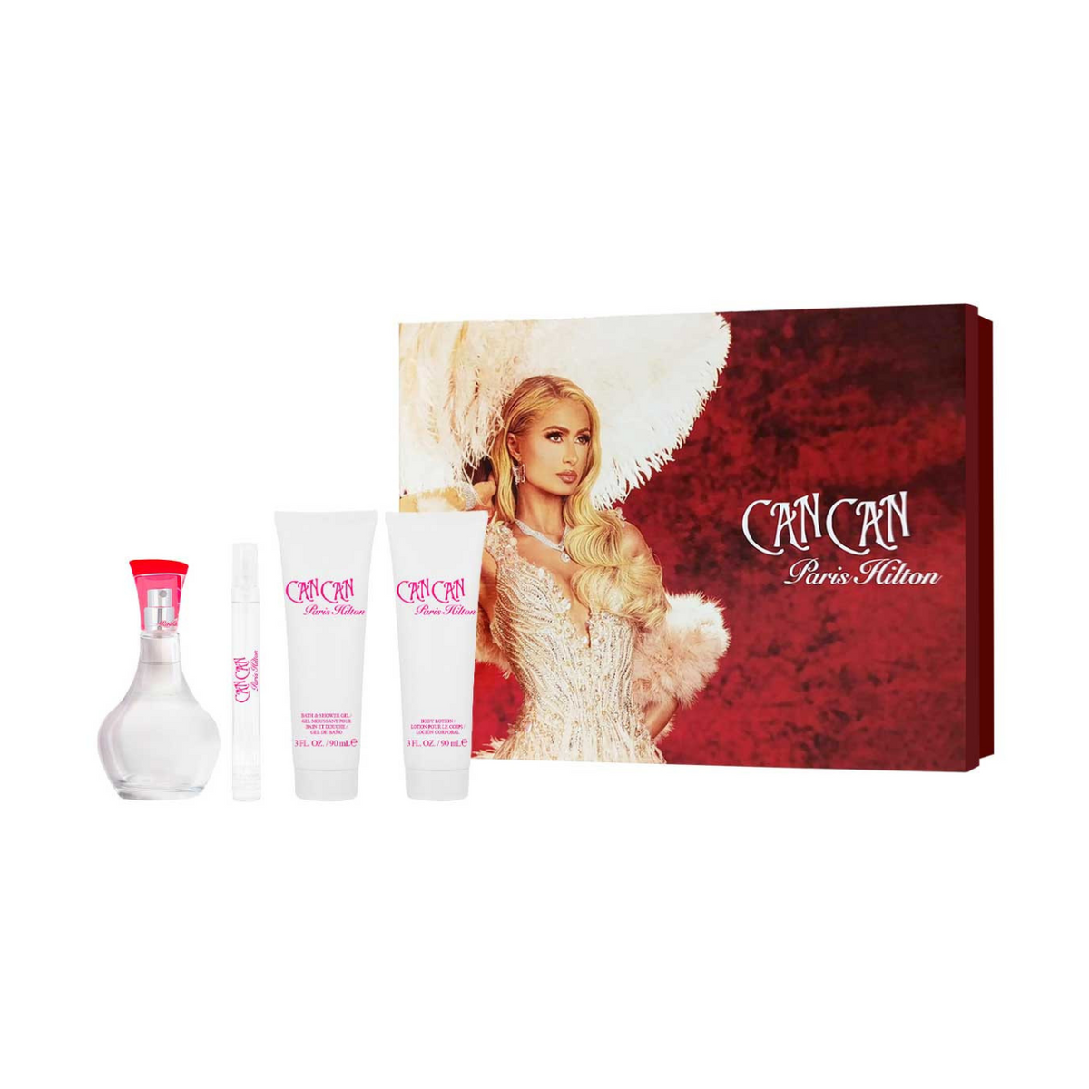 Paris Hilton Set Can Can 4 Pcs EDP (M) SP 100ml; MP 10ml; BL 90ml; SG 90ml