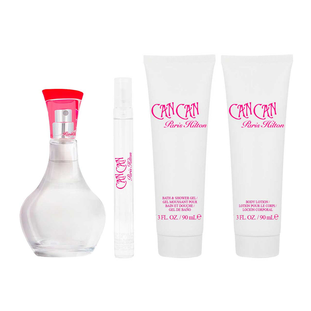Paris Hilton Set Can Can 4 Pcs EDP (M) SP 100ml; MP 10ml; BL 90ml; SG 90ml