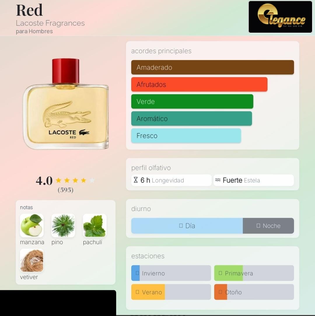 Lacoste Red EDT (H) 125ml