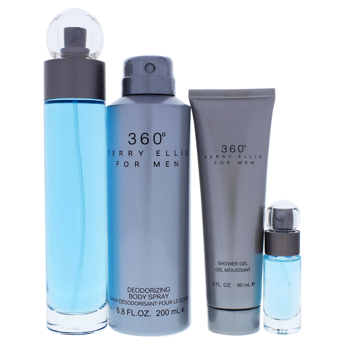 Perry Ellis Set 360 Men EDT 4 Pcs (H) SP 100ml; SG 90ml; DP 170g; MP 7.5ml