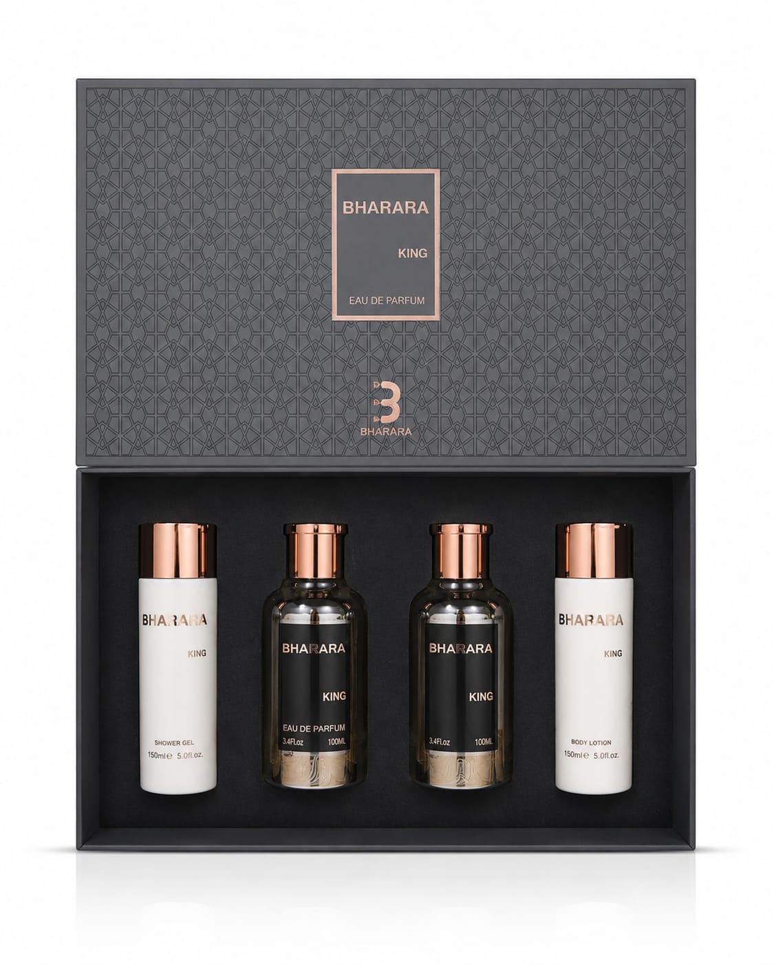 Bharara Set King EDP 4Pcs (H) 100ml; SP 100ml; AS 100ML; SG 150ml; BL 150ml