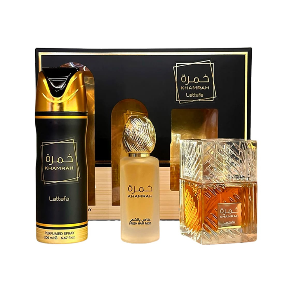 Lattafa Set Khamrah 3 Pcs EDP (U) SP 100ml; BS 200; HM 50ml