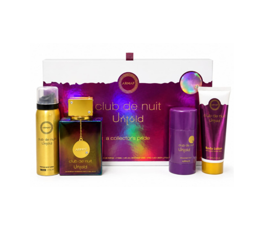 Armaf Set Club de Nuit Untold EDP 4Pcs (U) 105ml; PS 105ml; BL 100ML; BS 50ML; DS 75G