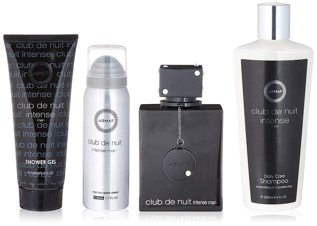 Armaf Set Club de Nuit Intense EDT 4 PCS (H); SP 105 ml; SG 100 ml; BS de 50 ml; Sh 250 ml.