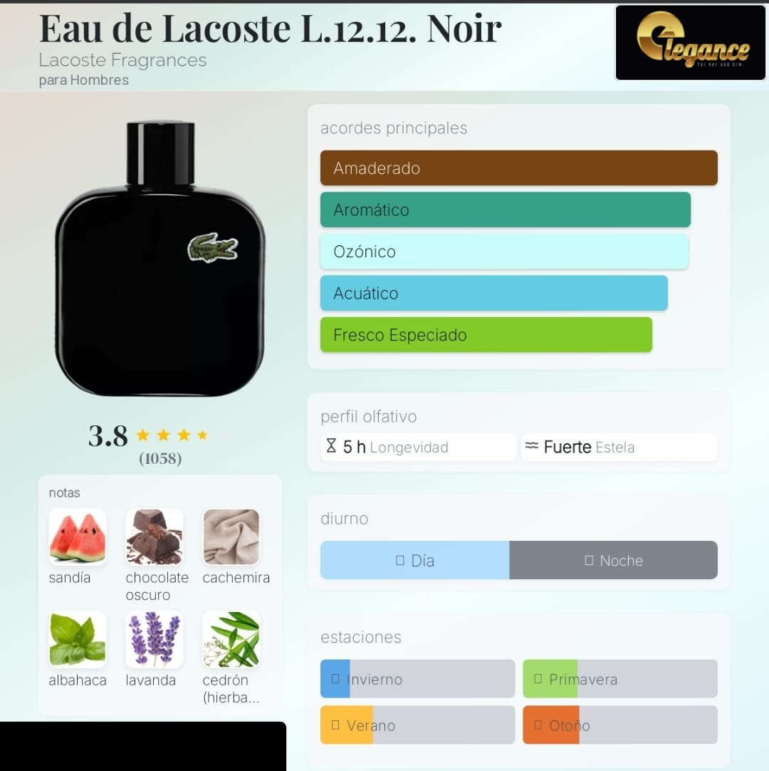 Lacoste L.12.12. Noir EDT (H) 100ml
