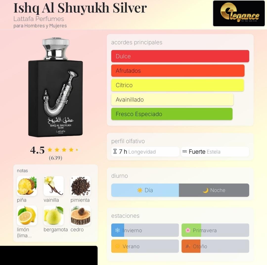 Lattafa Ishq Al Shuyukh Silver EDP (U) 100ml