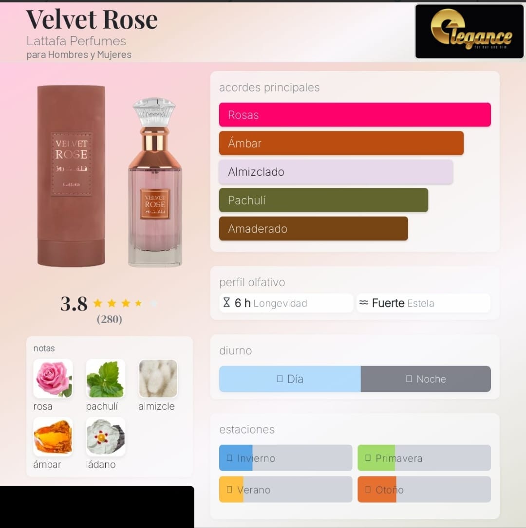 Lattafa Velvet Rose EDP (U) 100ml