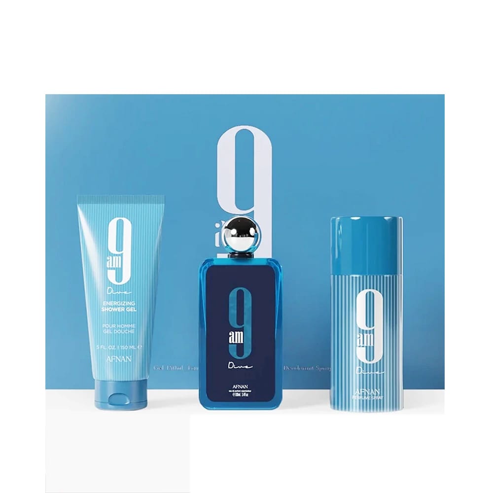 Afnan Set 9am Dive EDP (U) 100ml: SP 100ml; SG 150ml; DS 150ml
