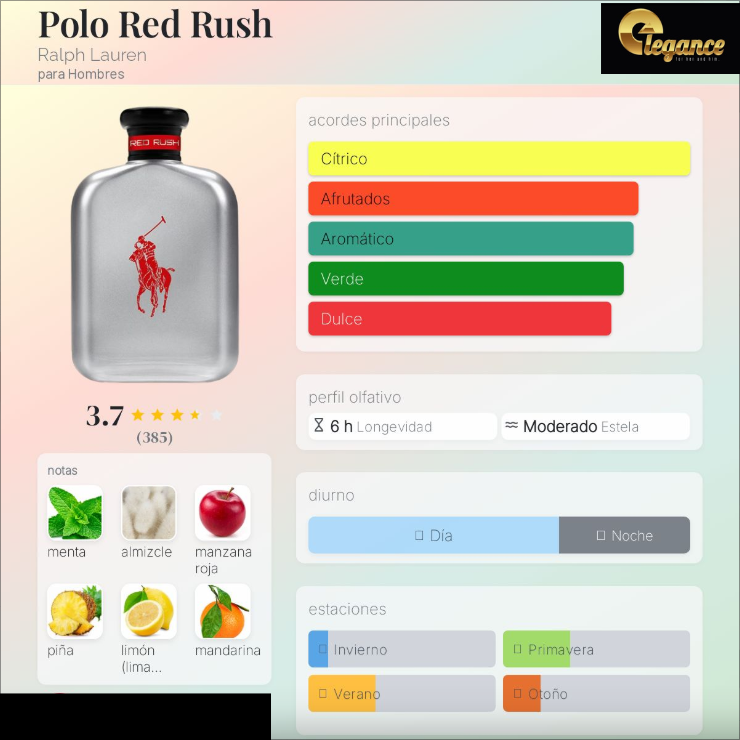 Ralph Lauren Polo Red Rush EDT (H) 125ml - Imagen 4