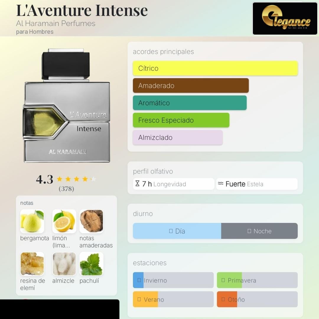 Al Haramain L'Aventure Intense EDP (H) 100ml - Imagen 4