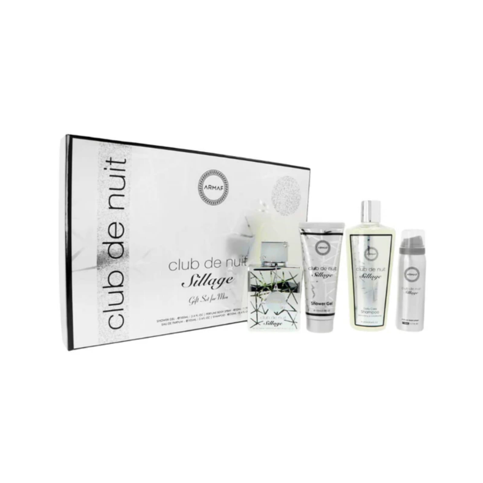 Armaf Set Club de Nuit Sillage 4 PCS EDP (U) ;SP 105 ml; SG 100 ml; BS de 50 ml; Sh 250 ml.