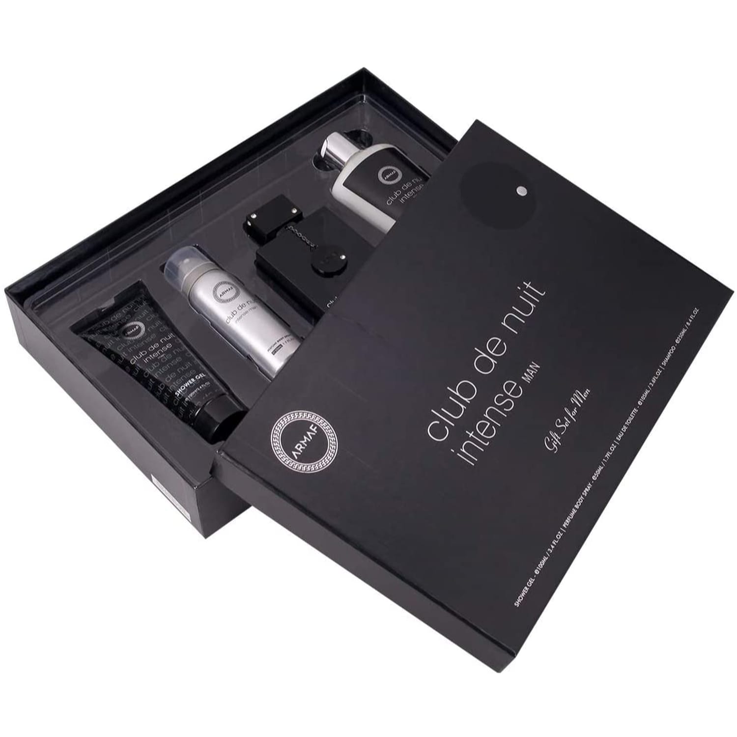 Armaf Set Club de Nuit Intense EDT 4 PCS (H); SP 105 ml; SG 100 ml; BS de 50 ml; Sh 250 ml. - Imagen 2