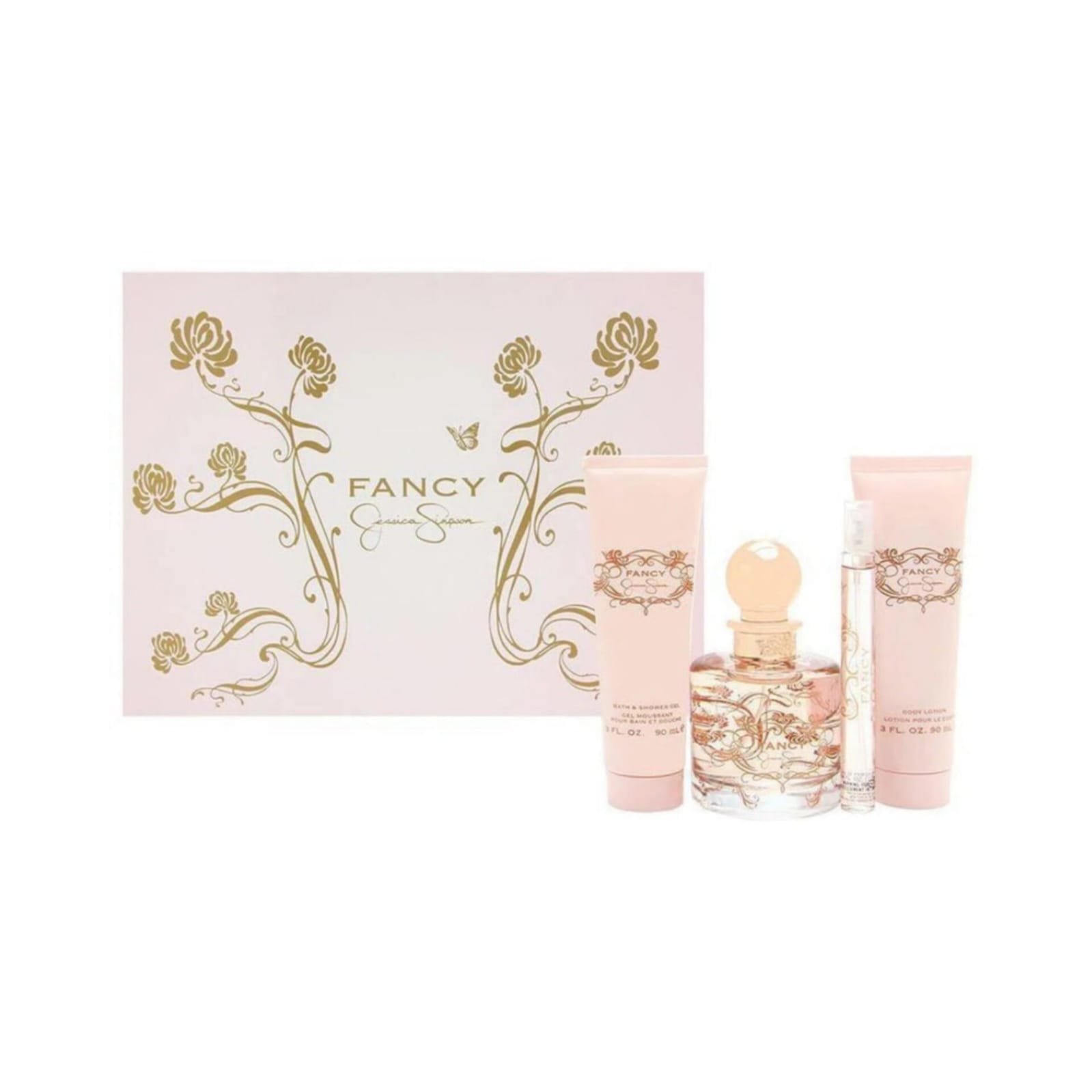Jessica Simpson Set Fancy EDP (M) 100ml; PS 100ml; SG 90ml; Bl 90ml; VS 10ml