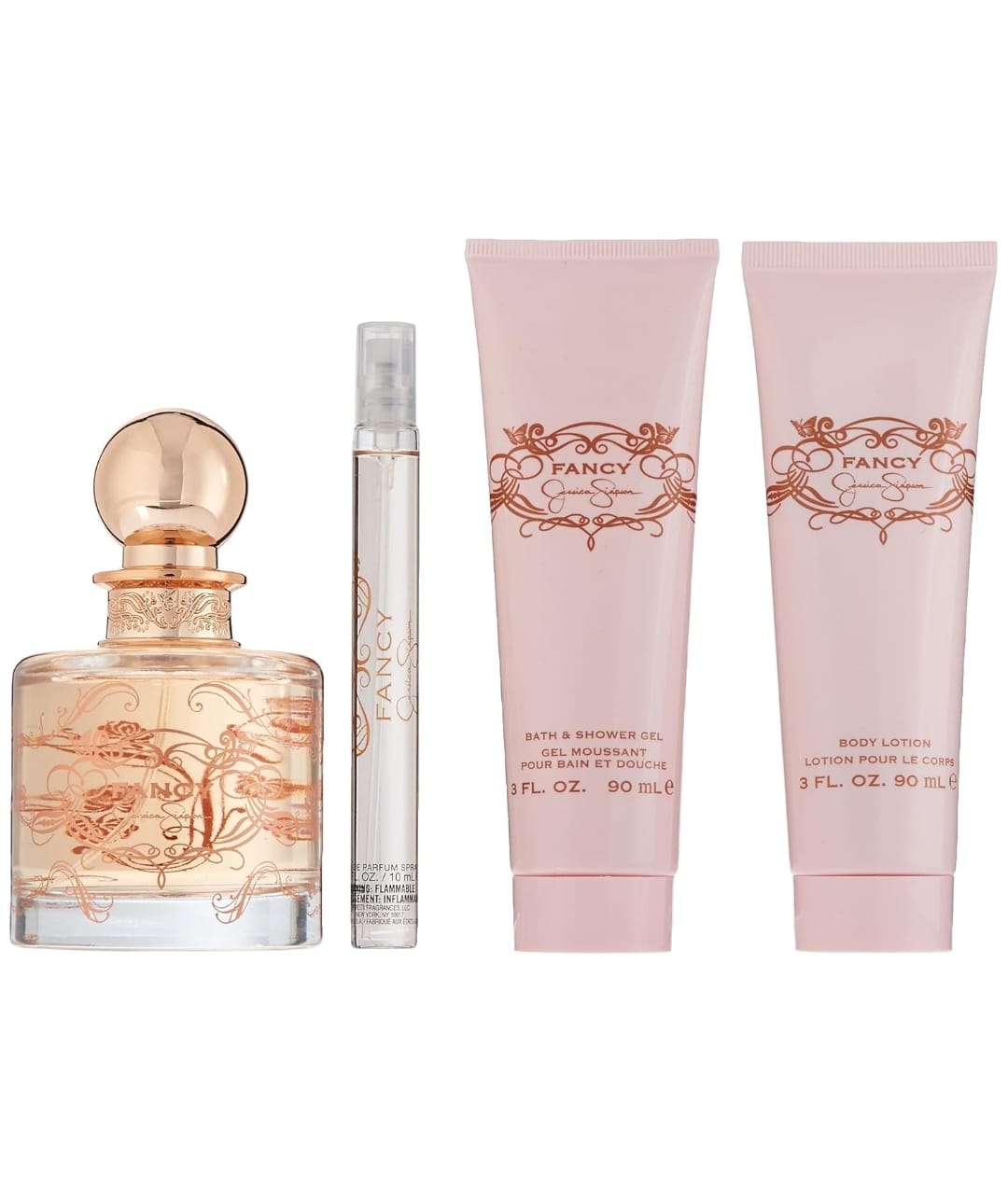 Jessica Simpson Set Fancy EDP (M) 100ml; PS 100ml; SG 90ml; Bl 90ml; VS 10ml - Imagen 2