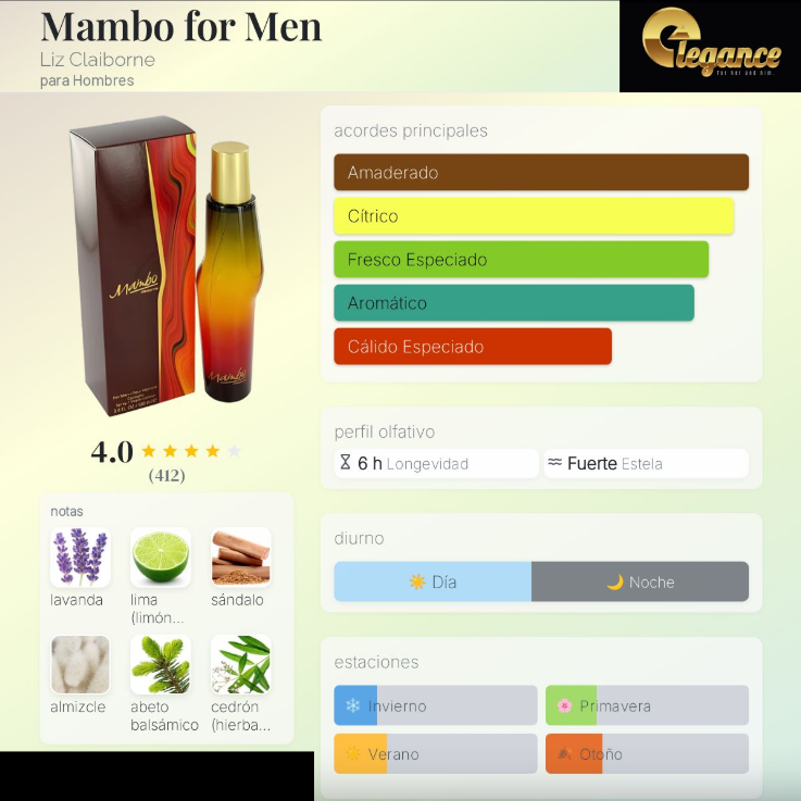 Liz Claiborne Mambo EDP (H) 100ml - Imagen 4