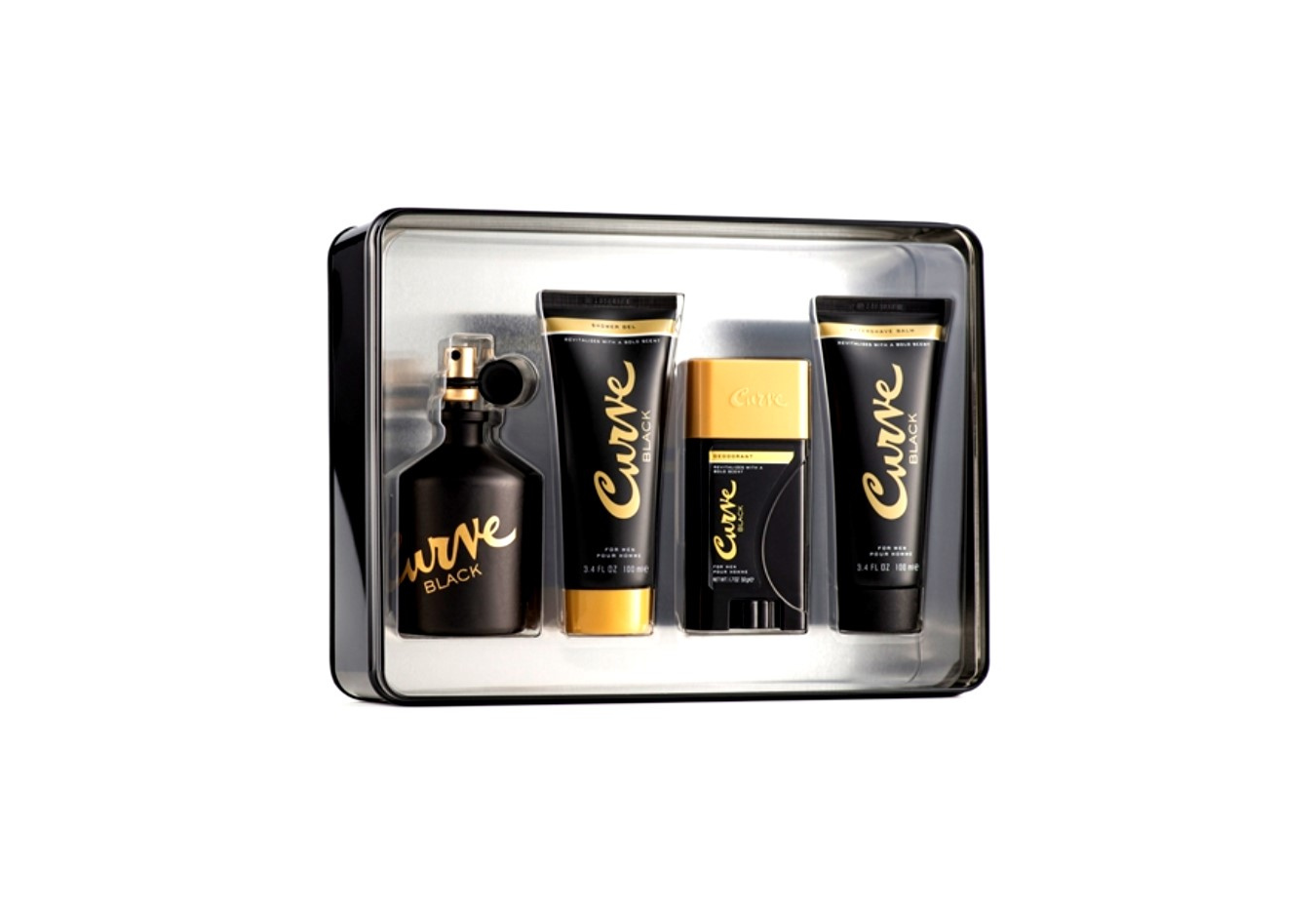 Liz Claiborne Set Curve Black EDC 4 Pcs (H) SP 125ml; AS 100ml; SG 100ml; DS 50g