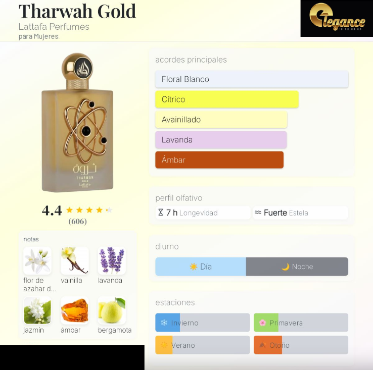 Lattafa Tharwah Gold EDP (M) 100ml - Imagen 4