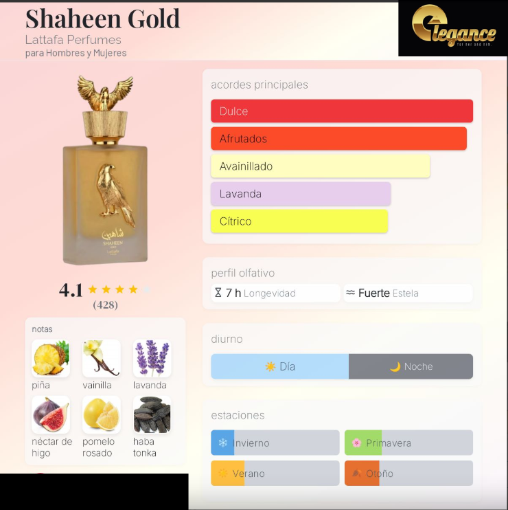 Lattafa Shaheen Gold EDP (U) 100ml - Imagen 4