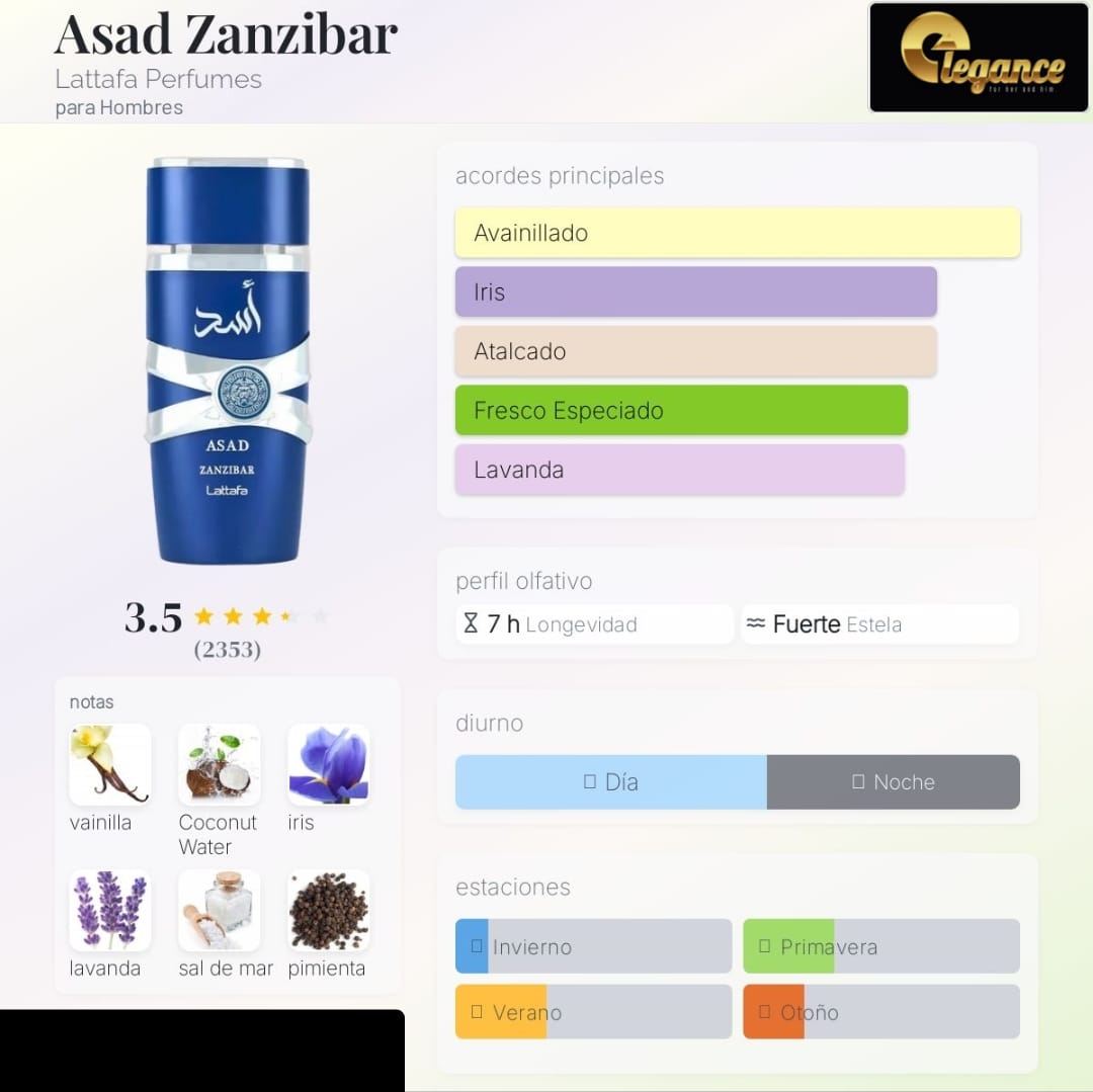 Lattafa Asad Zanzibar EDP (H) 100ml - Imagen 4