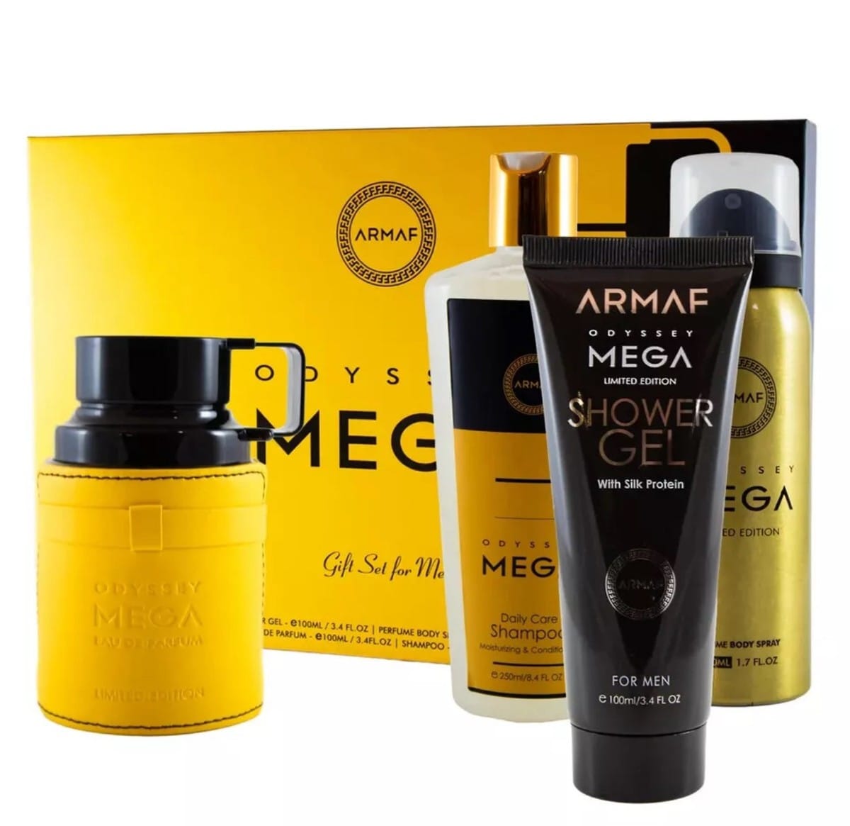Armaf Set Odyssey Mega 4pcs (H) SG 100ml; PBS 50ml; EDP 100ml; S 250ml - Imagen 2