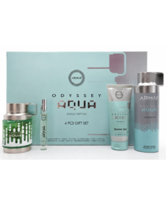 Armaf Set Odyssey Aqua Edition 4 Pcs EDP (H) 100 ml: PS 100ml; VS 10ml; SG 100ml; BS 200ml